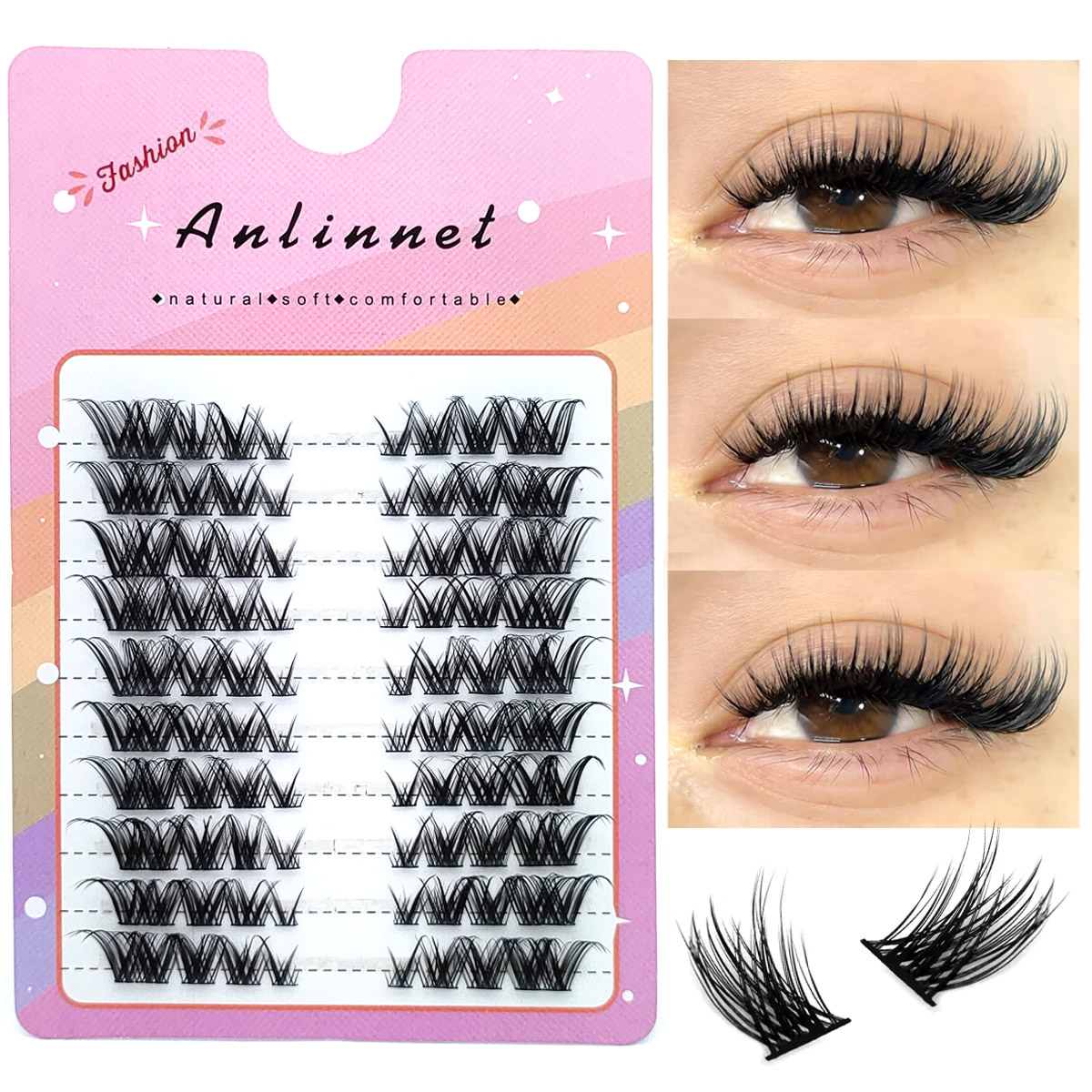 Eyelash Extension Fox Eye - Fox False Eyelashes 1 box 80
