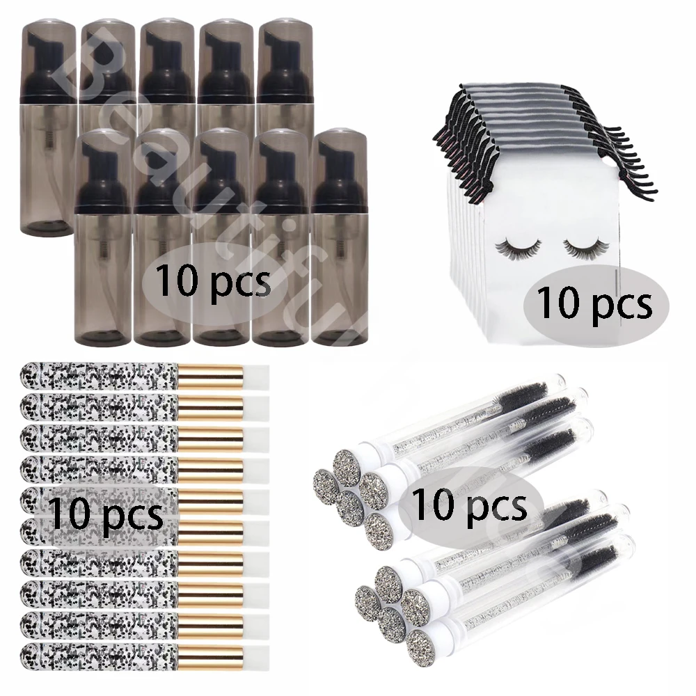 Eyelash Extension Foam Cleanser - 40Pcs/Set Foam Bottle Brush 60ML Plastic