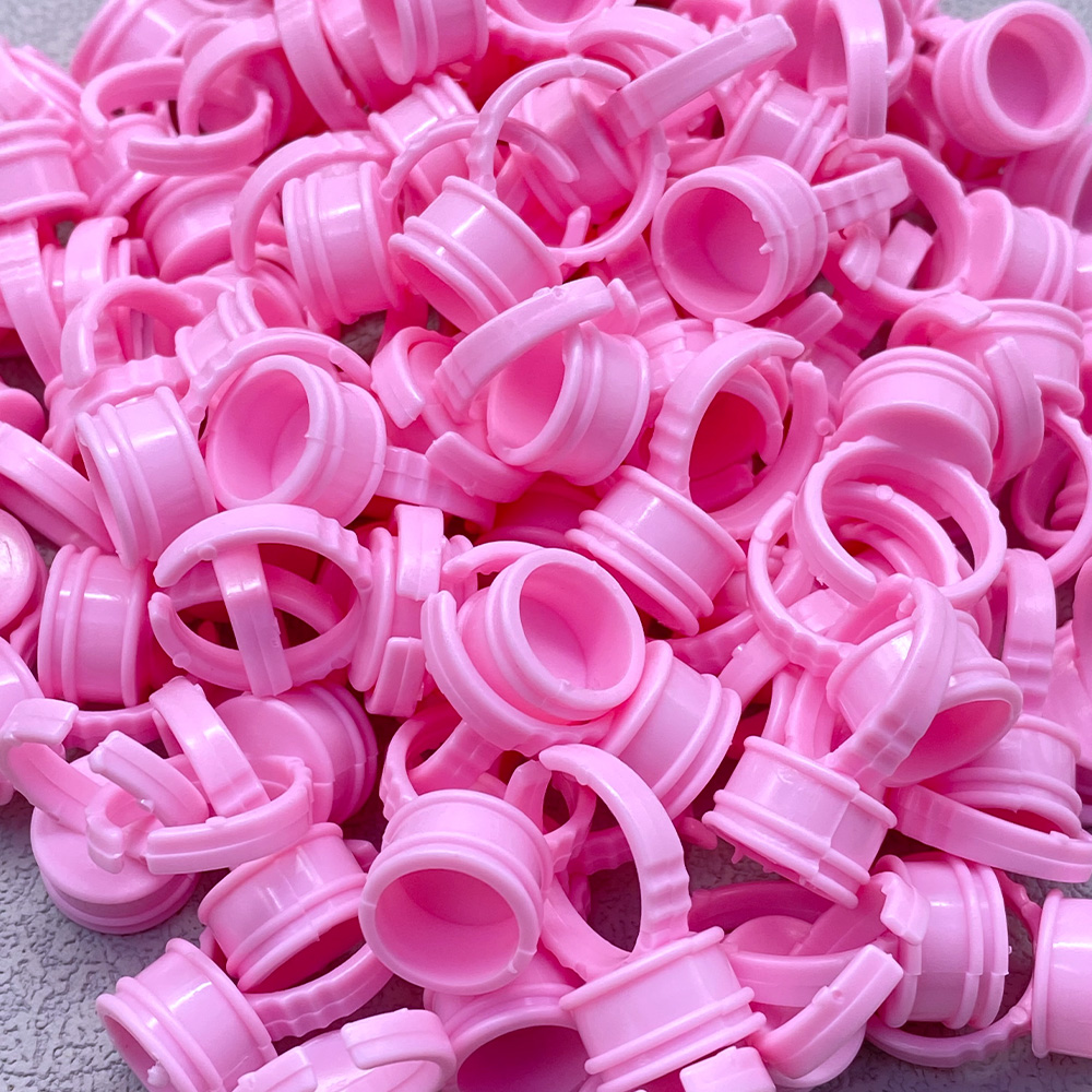 100Pcs Disposable Glue Ring Cu - Eyelash Extension Last 评论和价格