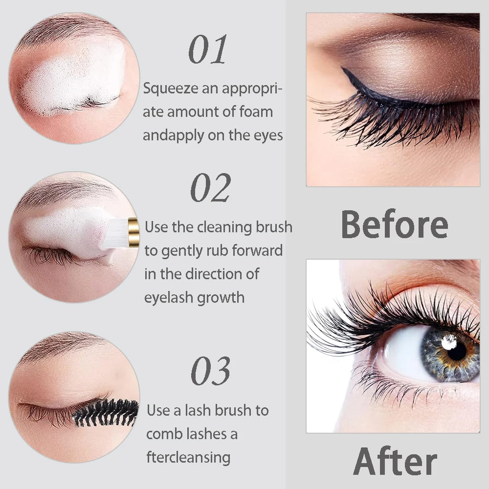 40Pcs/Set Foam Bottle Brush 60 - Eyelash Extension Foam Cleanser 评论和价格