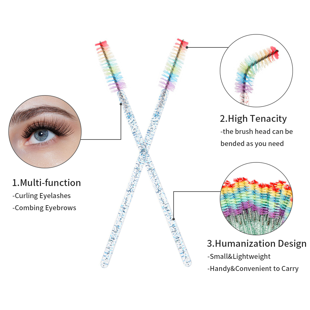 50PCS Rainbow Crystal Eyelash  - Eyelash Extension Last 评论和价格
