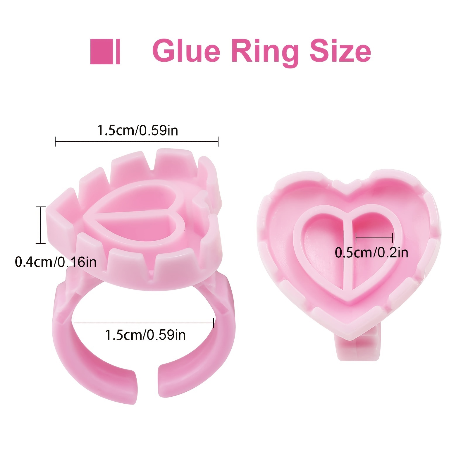 100PCSHeart Eyelash Glue Rings - Eyelash Extension Last 评论和价格